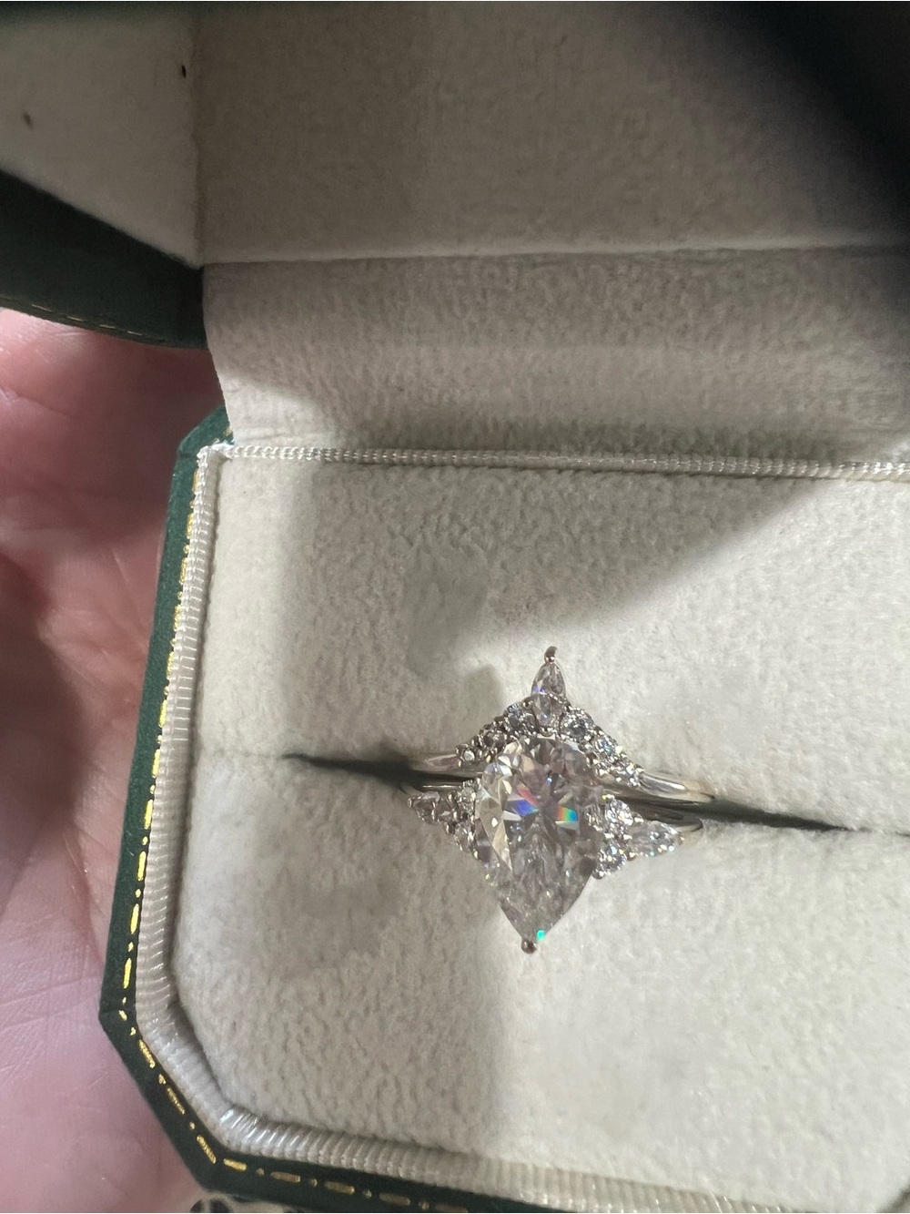Marquise Halo Diamond Engagement Ring in White Gold
